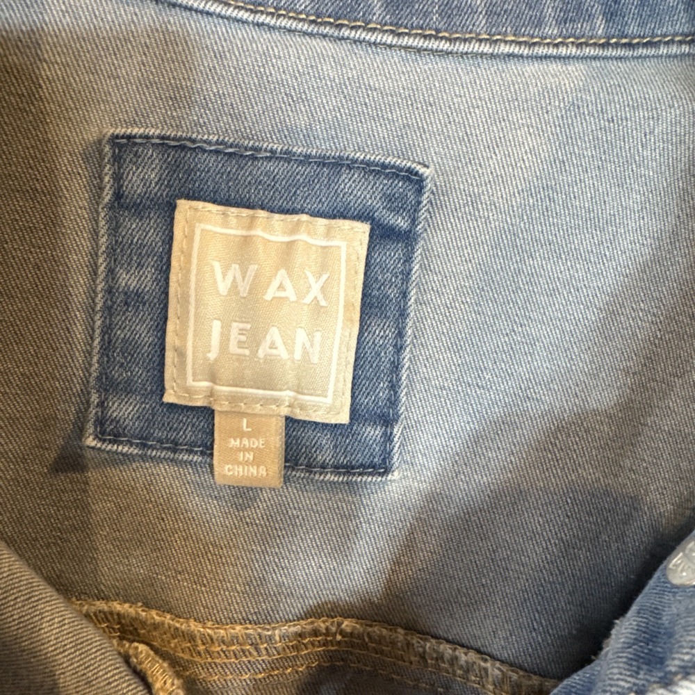 Wax Jean Basic Denim Jacket Large Light Wash - image 2